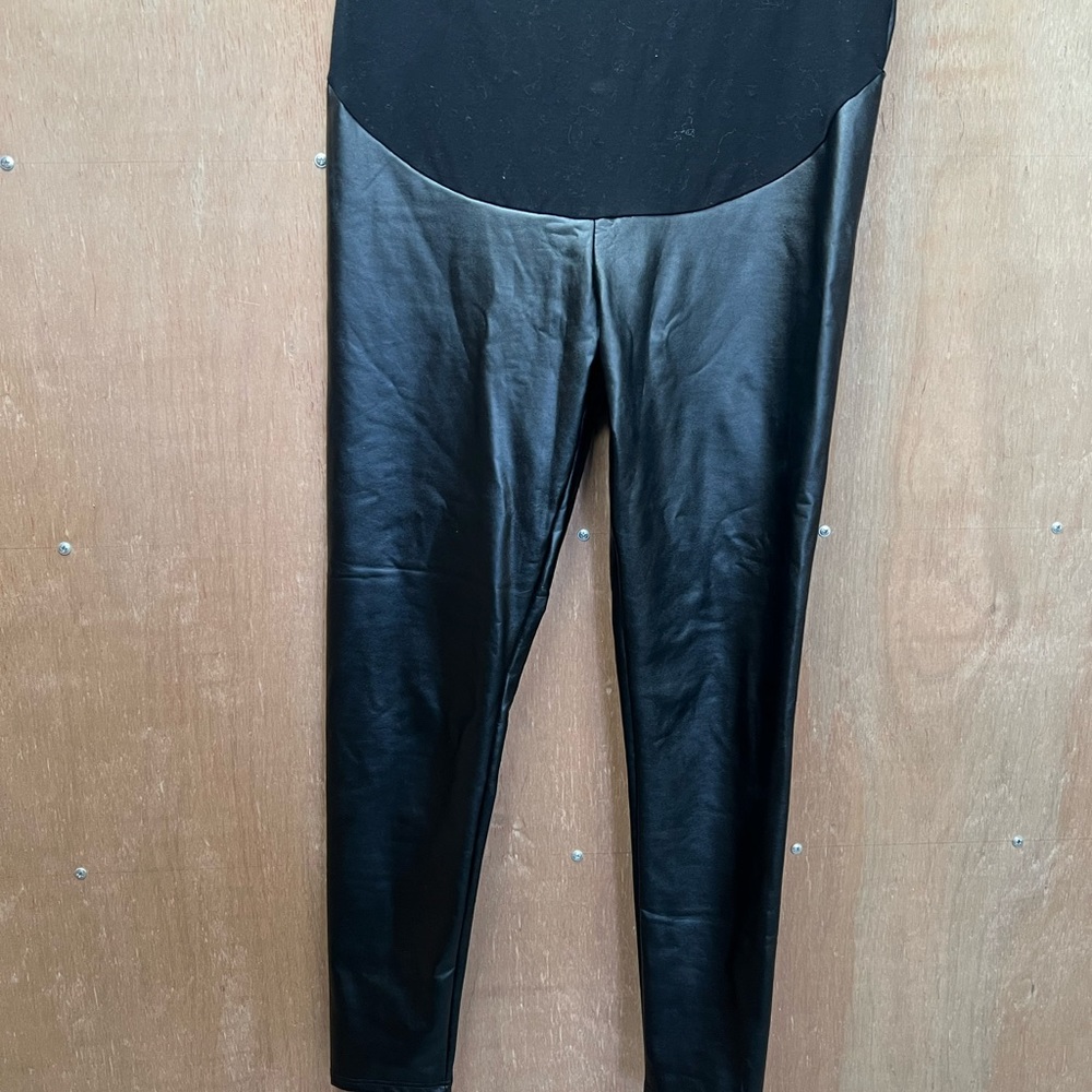 Faux Leather Maternity Leggings